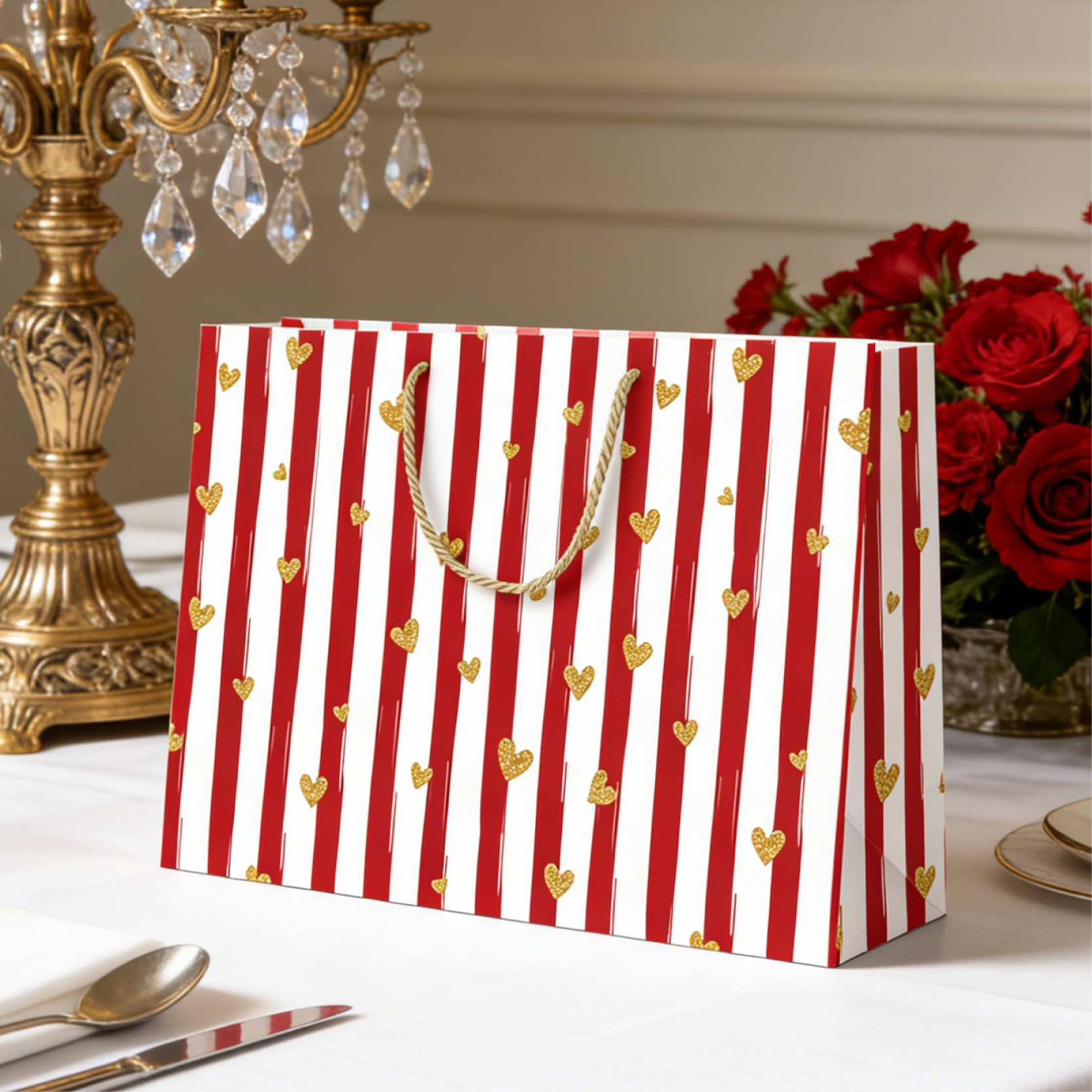 精致礼品袋轻奢高档服装店手提纸袋定制生日送礼加厚超大购物袋子