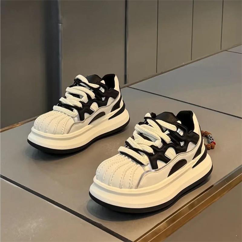 贝壳头男鞋秋冬季2025新款网红潮牌休闲运动学生厚底小白阿甘板鞋