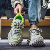 青少年休闲跑步轮胎底老爹鞋 莆田男鞋 防滑运动鞋 网面镂空薄款 夏季