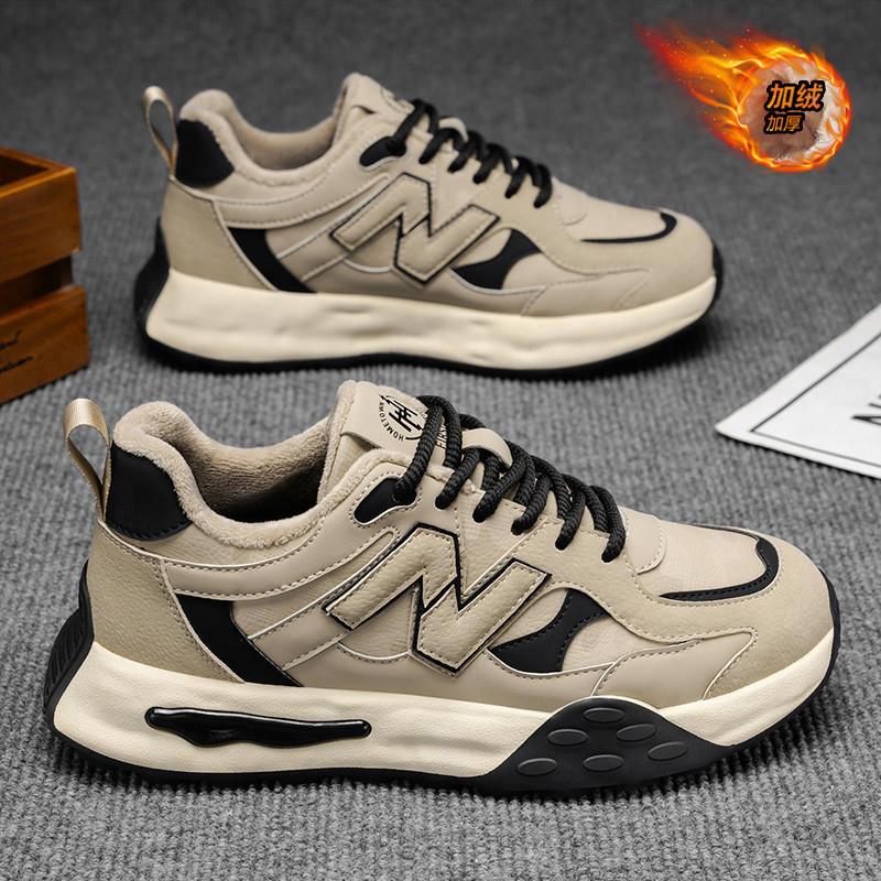 莆田男鞋冬季2025新款加绒保暖休闲运动鞋男款厚底阿甘老爹二棉鞋