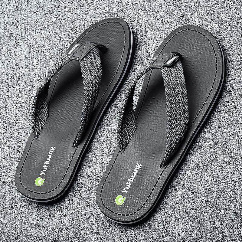 人字拖男生夏季帆布平底户外沙滩休闲鞋男士布带夹趾拖鞋外穿潮拖