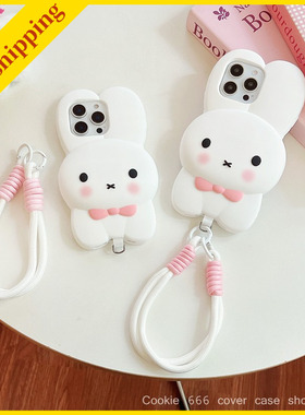 Kawaii Miffy Phone cover case For iPhone 13/14 plus/15/16 Pro Max casing cute rabbit animal girl