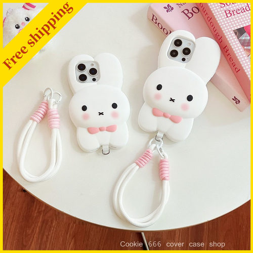 Kawaii Miffy Phone cover case For iPhone 13/14 plus/15/16 Pro Max casing cute rabbit animal girl