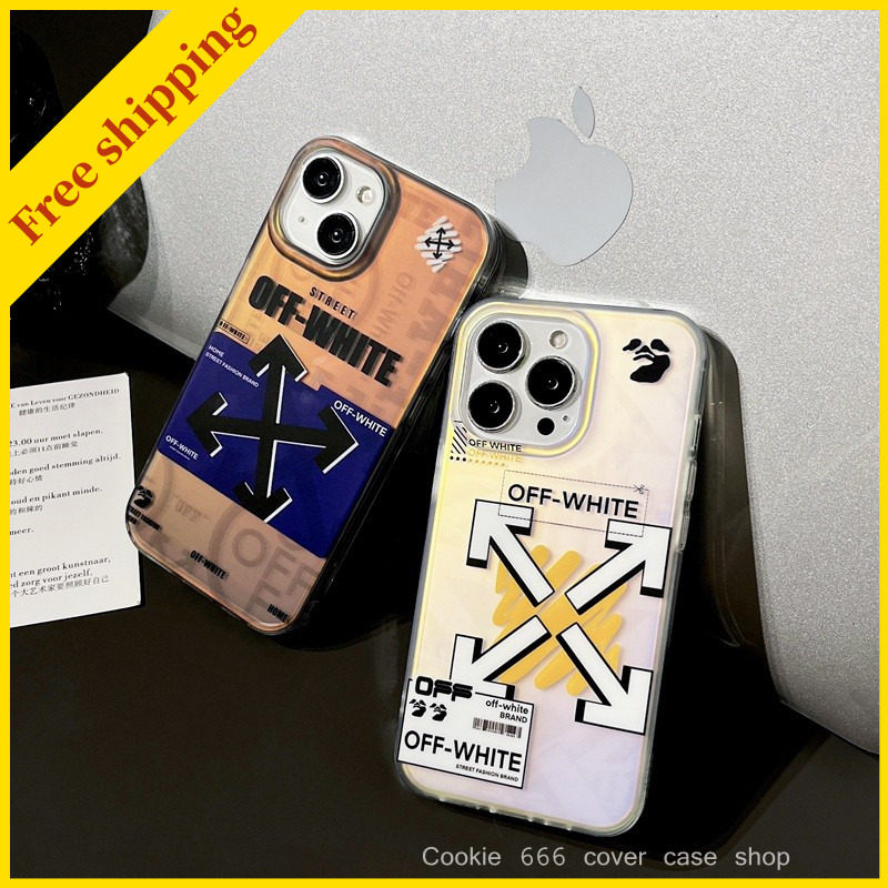 Trendy brand OFF-White phone case for iPhone 12 13 14 15 16 pro max boy casing fashion cover man