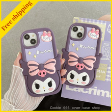 New Kuromi phone cover case cute iPhone 13/14/16 pro max casing 11/12/15p kawaii girl cool purple