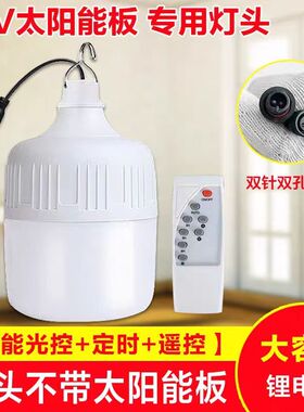 太阳能灯泡灯头单卖超亮家用灯泡6V光伏板通用配件太阳能单灯带灯