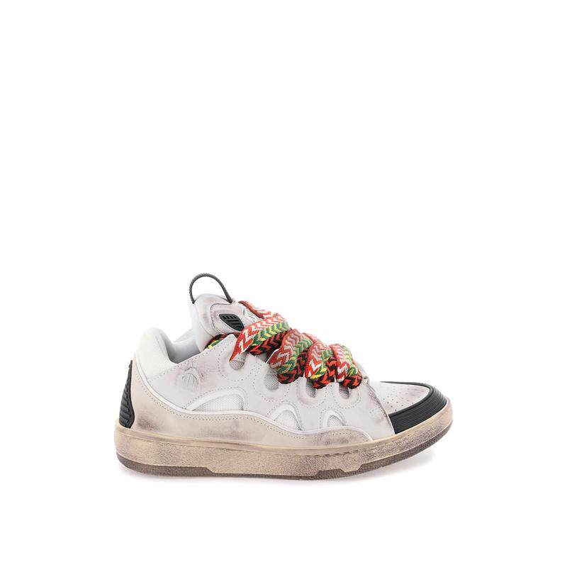 代购Lanvin女士老爹鞋透气轻便软底耐磨系带圆头做旧硫化底