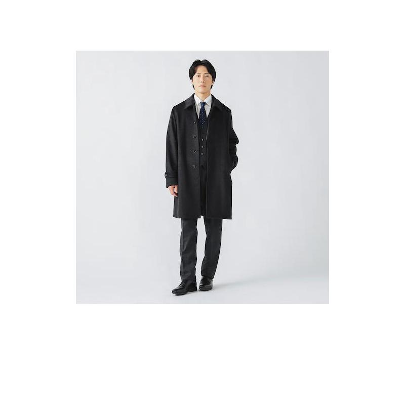 代购BEAMS男士外套保暖防风羊毛厚手通勤商务大衣爆款简约