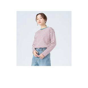 代购BEAMS女士T恤透气易打理条纹日常休闲长袖爆款