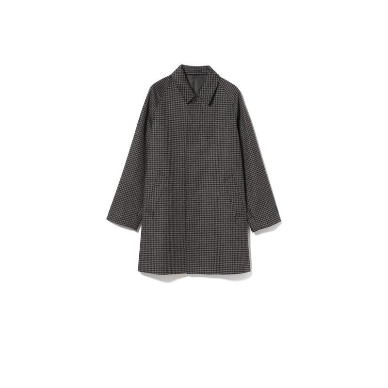 代购BEAMS男士外套保暖防风羊毛格纹通勤秋冬大衣爆款休闲