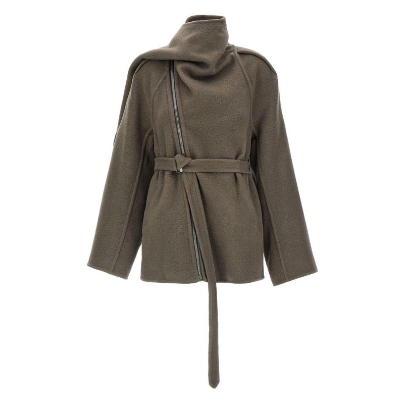 代购RICKOWENS女士外套保暖防风羊毛加厚秋冬通勤大衣爆款简约