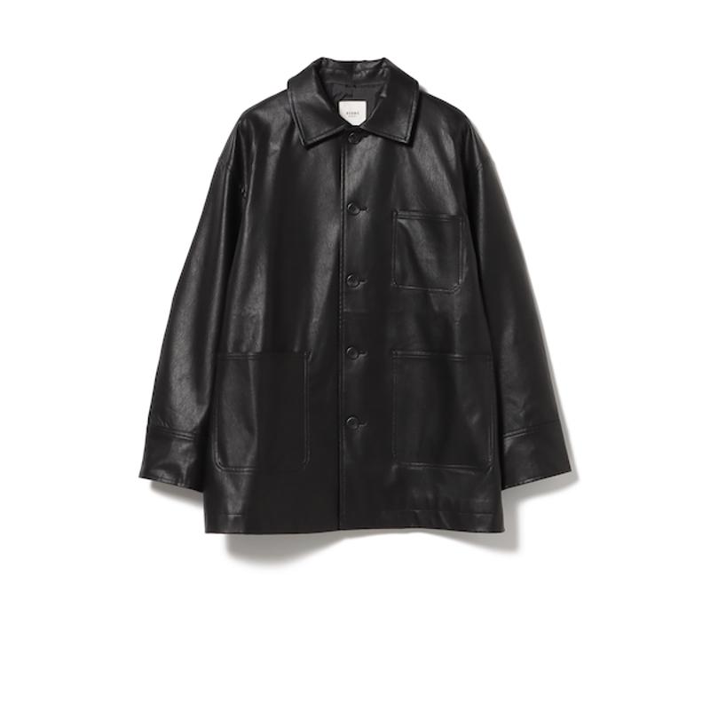 代购BEAMS女士夹克防风保暖皮质黑色春秋日常外套爆款复古