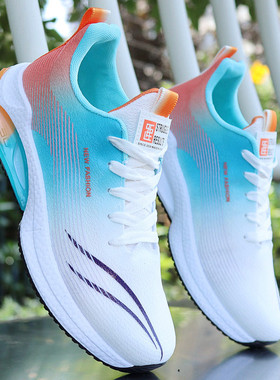 运动鞋男鞋夏季2023新款透气软底跑鞋男士网面轻便防滑休闲潮鞋子