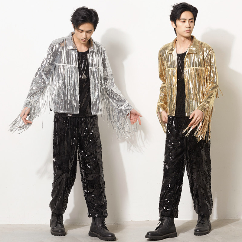新款元旦领舞服衬衣KPOP街舞男式爵士演出服装长袖亮片开衫外套,女装/女士精品,民族服装/舞台装,淘宝优惠券,粉丝福利购,淘宝优惠卷