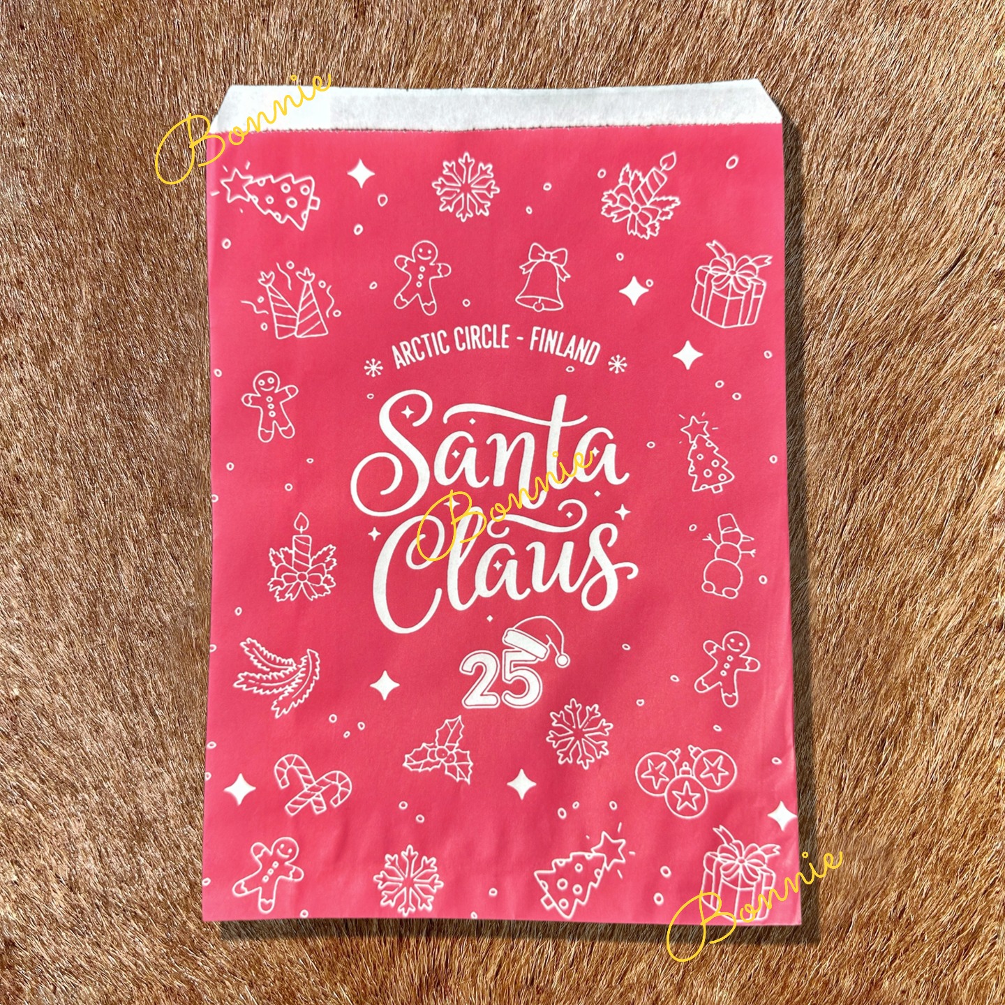 芬兰圣诞老人村圣纸袋环保信封卡通袋收纳袋明信片收纳纸袋