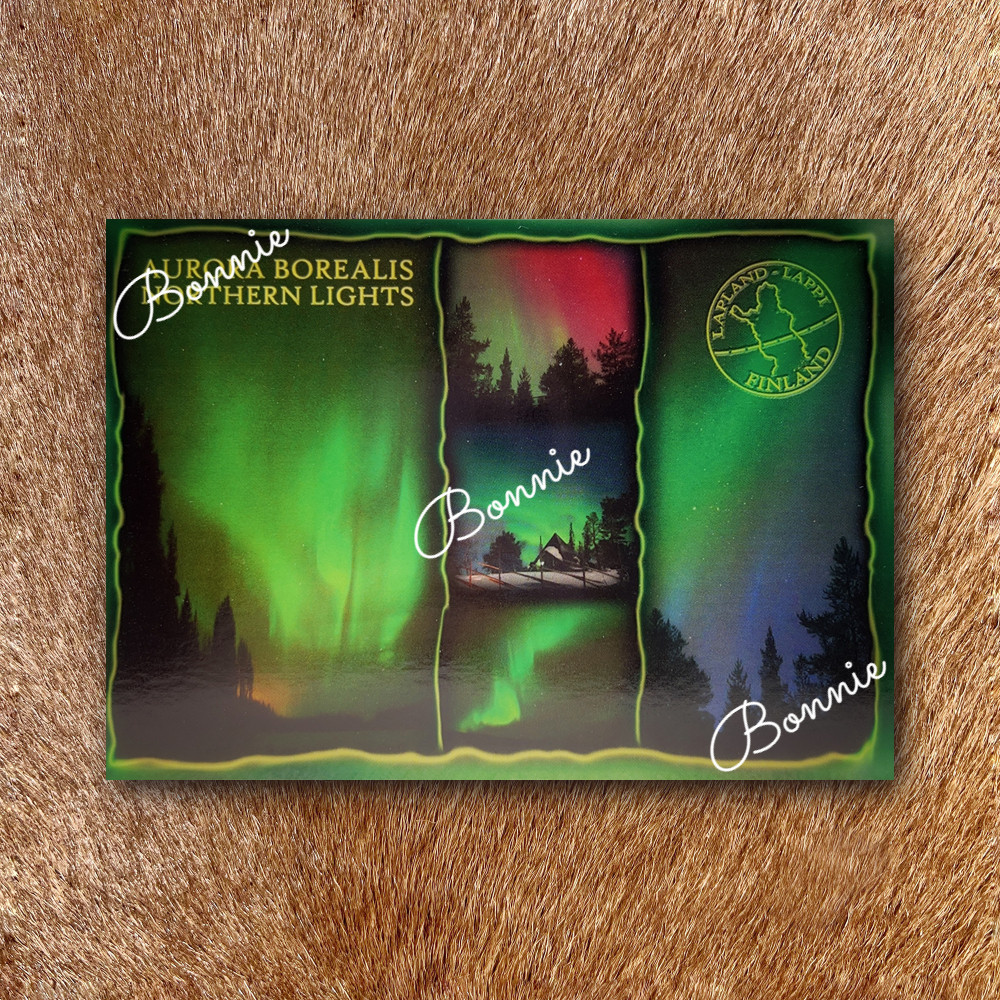 芬兰罗瓦涅米圣诞村风景极光明信片-64图案-圣诞回信