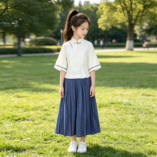 民国风女装合唱演出服高初中小学生朗诵演讲服五四青年服表演服
