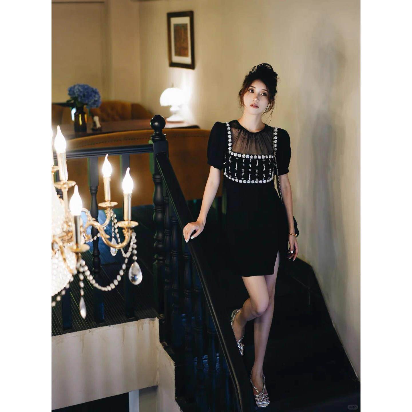 2025新款法式高级感连衣裙名媛千金气质宴会礼服短裙