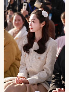 白色小香风亮片珠扣外套吊带镂空蝴蝶结套装 2025新款 stride self