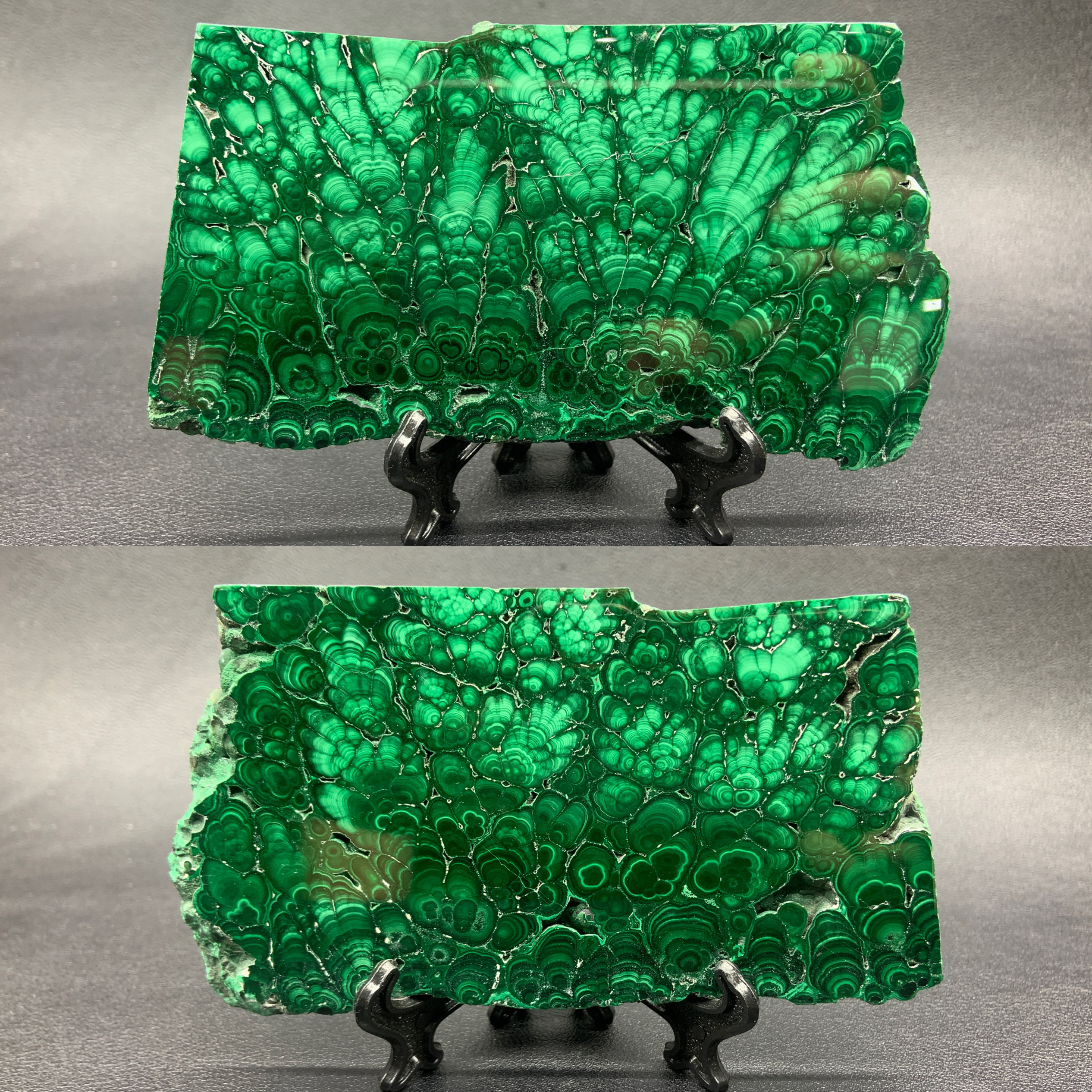 天然孔雀石薄片水晶工艺品摆件手把玩件雕刻收藏品观赏石矿物标本