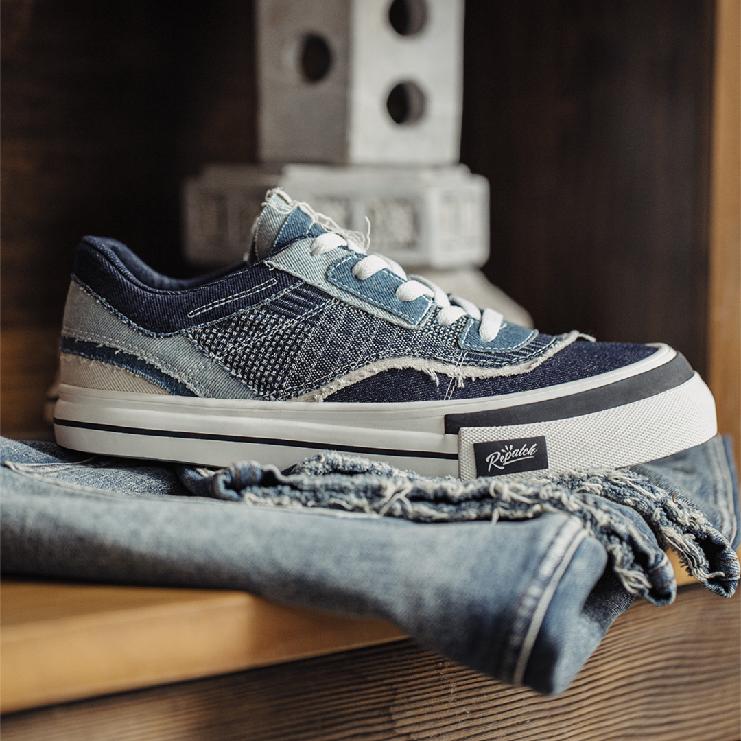 maden/马登福叔男鞋帆布鞋新款夏季工装水洗牛仔刺子布复古休闲鞋