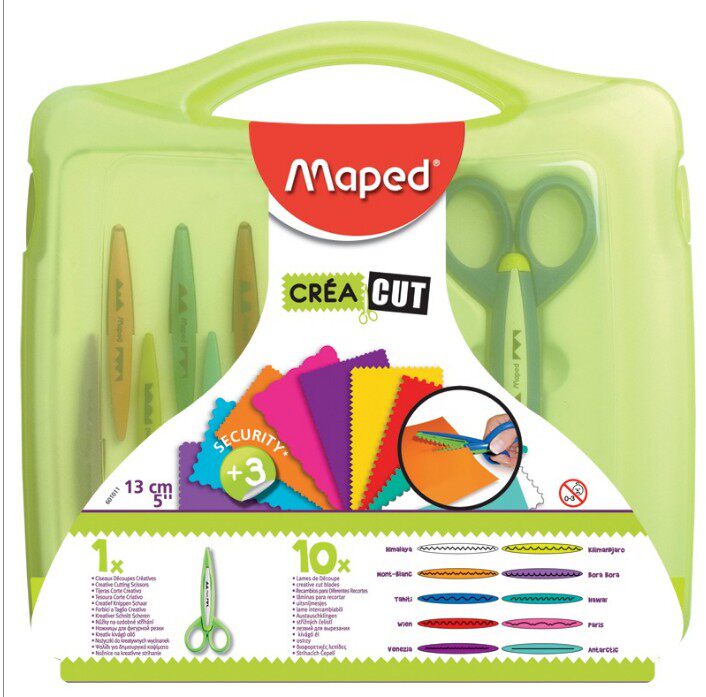 正品Maped马培德601011礼盒10件套花边剪刀 儿童趣味手工安全剪刀