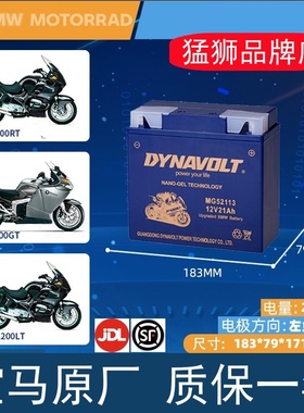 猛狮摩托车电瓶MG52113宝马R1100RT/GT K1200LT/GT R1200RT/C电池