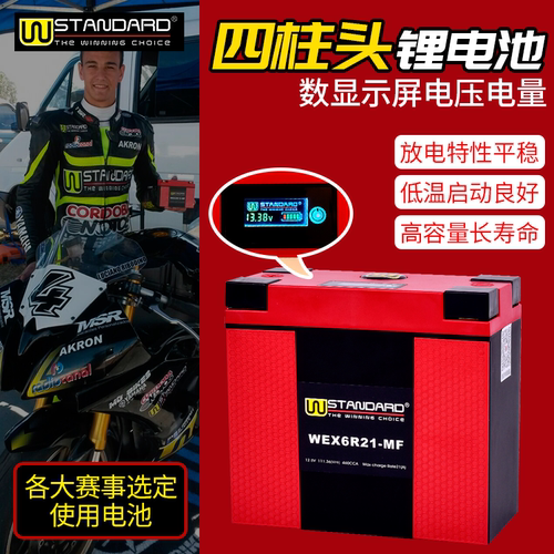 替代雅马哈R1xmax300/XSR900/cbr1000rrr非双crf1100电瓶W锂电池