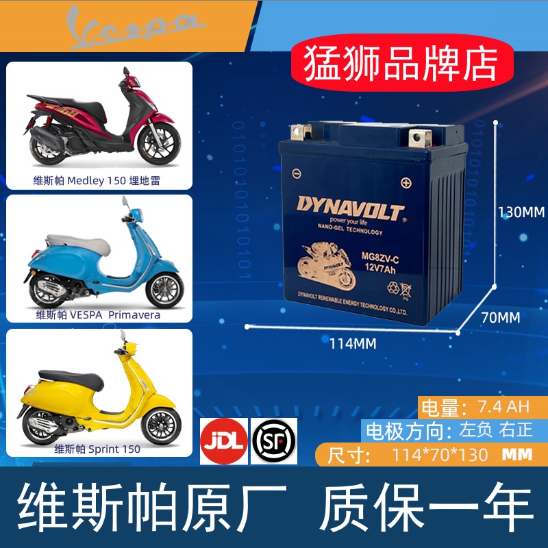 比亚乔维斯帕Sprint150猛狮电瓶