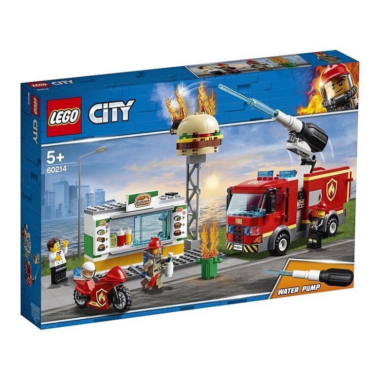 乐高  lego 60214城市系列 汉堡店消防救援 拼装积木玩具2019