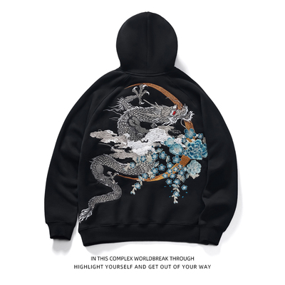 重工龙刺绣纯棉卫衣横须贺