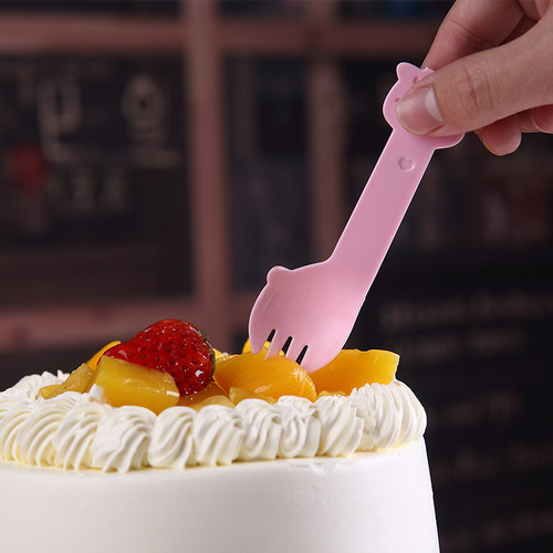 一次性勺子甜品勺塑料水果叉叉勺