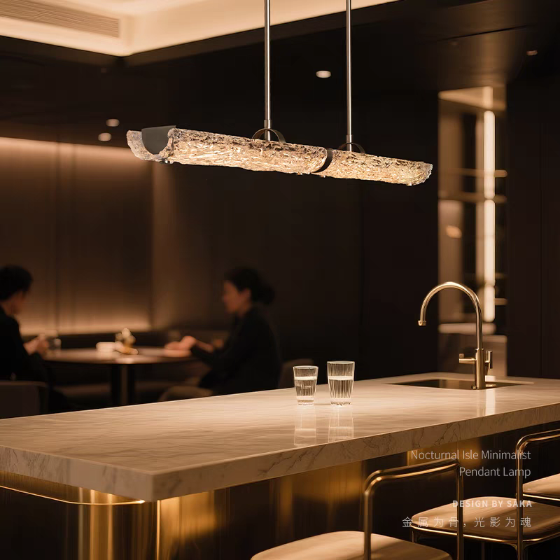 餐厅一字长条吊灯轻奢高级设计师款创意冰丝玻璃别墅岛台茶室吊灯,家装灯饰光源,餐厅吊灯,淘宝优惠券,粉丝福利购,淘宝优惠卷