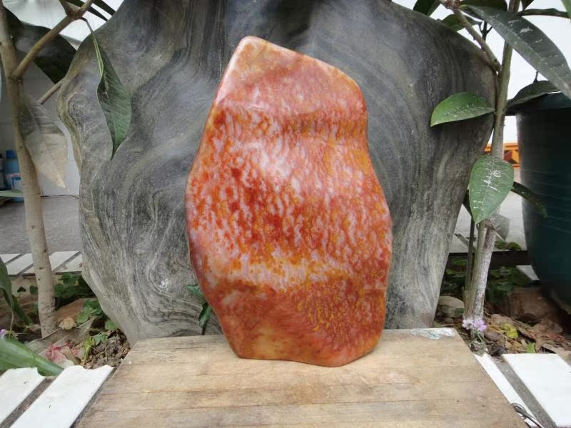 云南保山 天然黄龙玉收藏精品 珠宝奇石 画面图纹观赏摆件 无底座