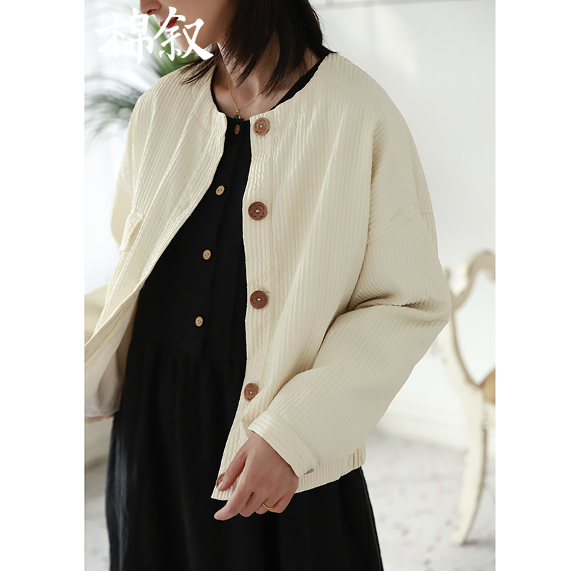 棉叙宽松短上衣春秋外套