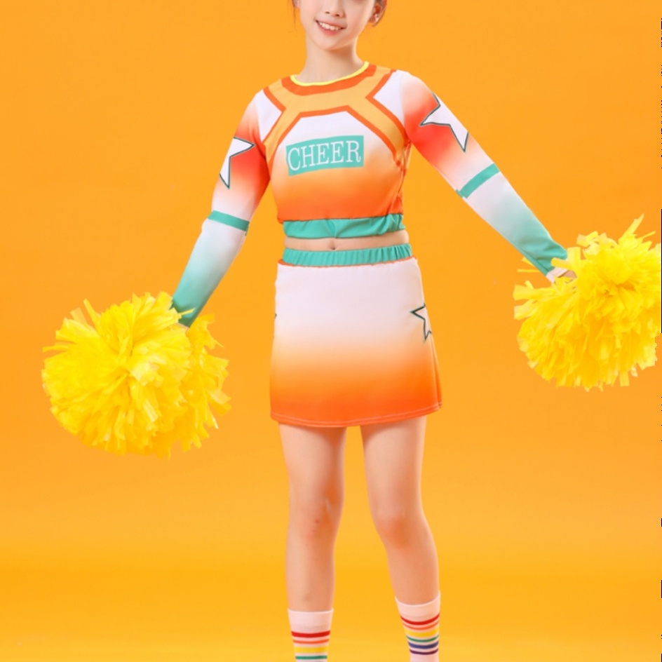 儿童啦啦操服装拉拉队服男女团体健美操比赛演出服成人学生运动会