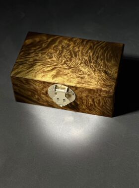 金丝楠木首饰盒实木送礼古典中式阴沉乌木龙胆纹收藏精品一木一器