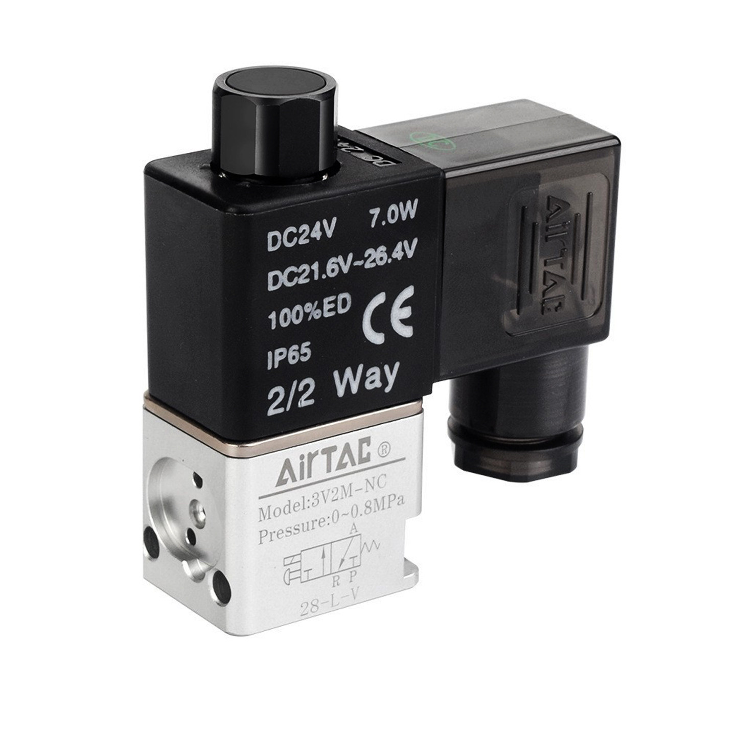 亚德客三口二位电磁阀3V2MNCB