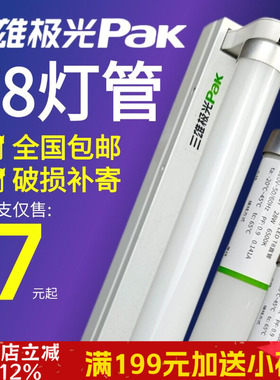 三雄极光t8led灯管灯架一体式亮盈t8led灯管灯座灯具支架消毒杀菌