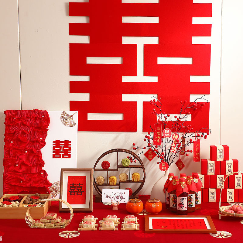 订婚宴小摆件物件用品大全摆台全套布置装饰甜品台套装桌面甜品台