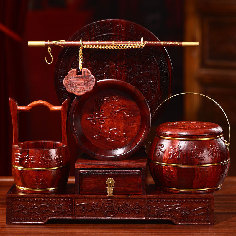 红木子孙桶实木结婚高档女方陪嫁用品新婚嫁妆出嫁婚礼喜事喜马桶