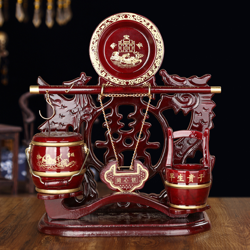 【子孙桶摆件】结婚装饰摆件