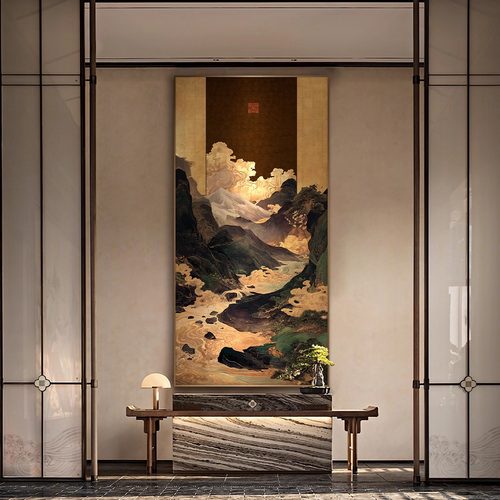 新中式玄关挂画客厅茶室书房酒店