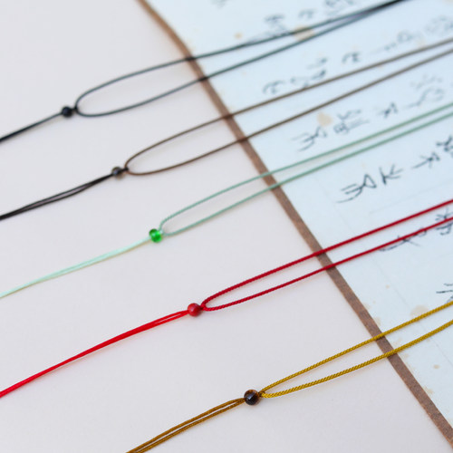 桑蚕丝吊坠挂绳极细1mm可调节