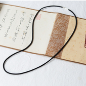 桑蚕丝s925银项链绳男款 稍粗黑绳黑色挂绳手工编织吊坠绳