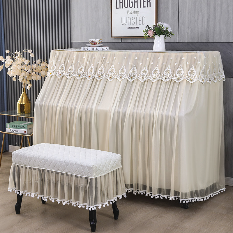 新款欧式高端钢琴防尘罩全罩蕾丝现代简约钢琴套盖布全包轻奢高档