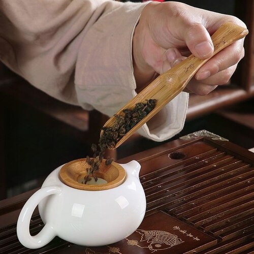 竹制茶勺 茶道六君子配件天然毛竹茶铲茶匙茶