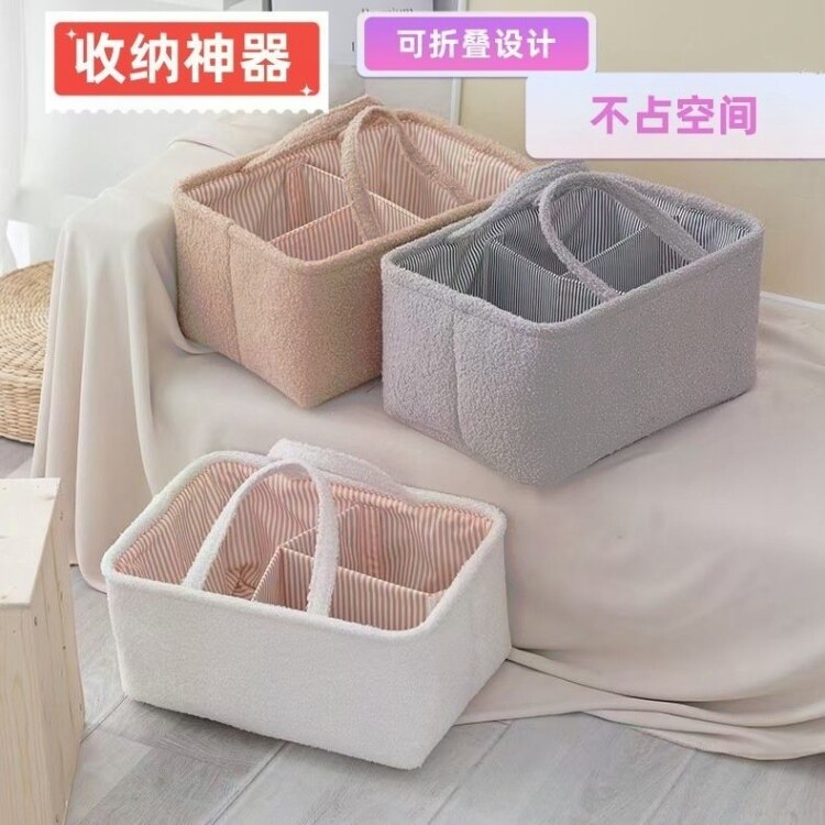 手工编织收纳筐家用衣柜杂物收纳盒玩具零食整理筐折叠布艺收纳篮