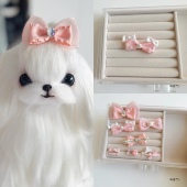 宠物发夹橘粉系 BB夹约克夏马尔济斯泰迪夹子发卡头饰 碎毛夹