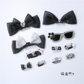 宠物发夹 BB夹约克夏西施马尔济斯夹子头饰发卡 黑色系狗狗碎毛夹